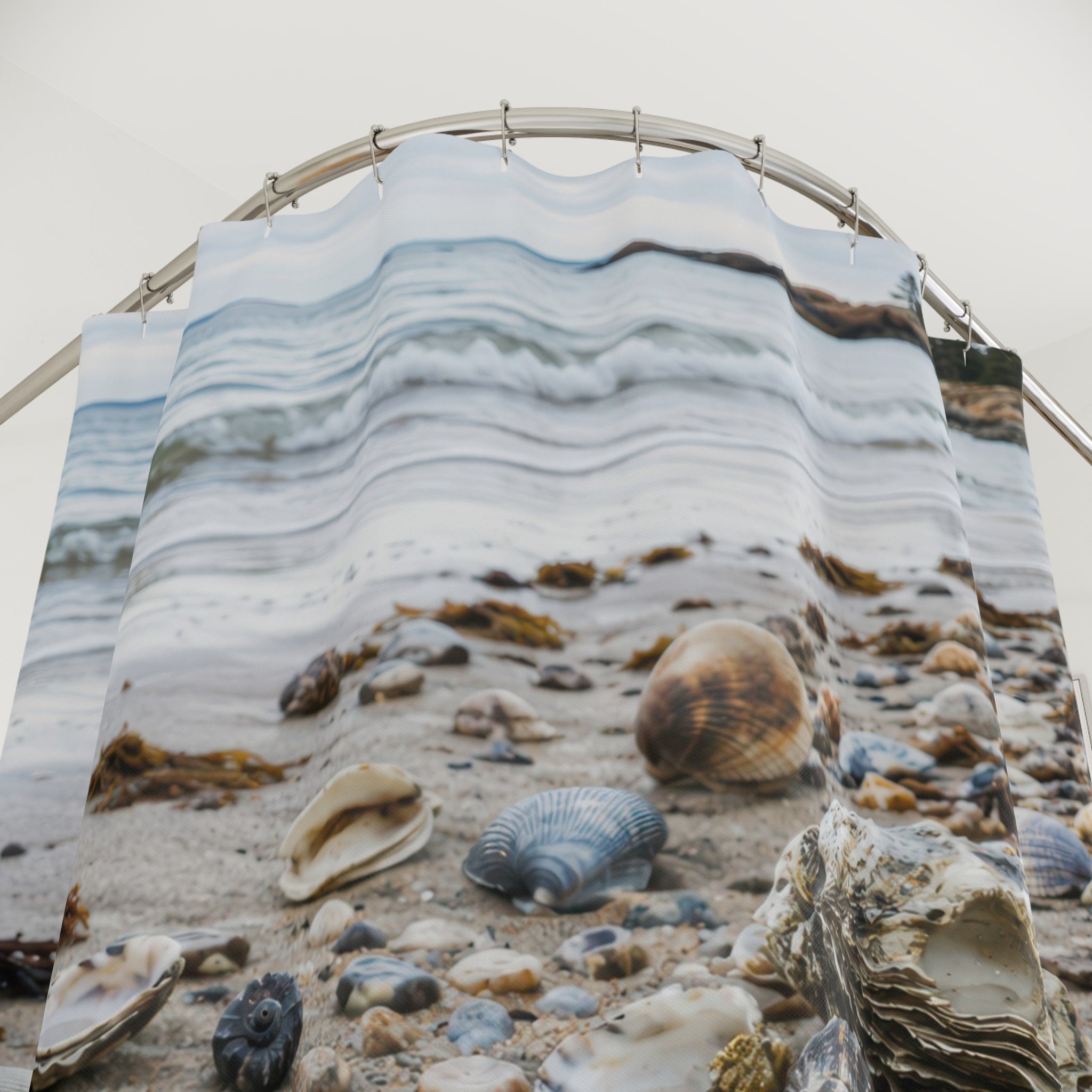 Maine Beach Shells Shower Curtain