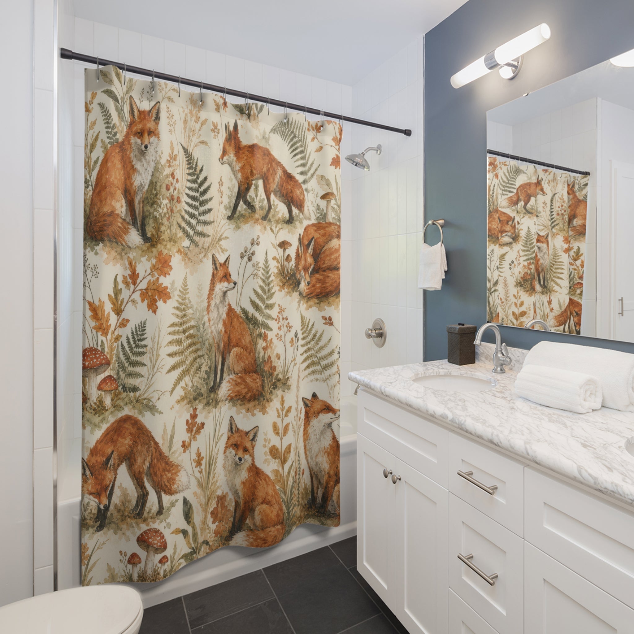 Painterly Fox Shower Curtain