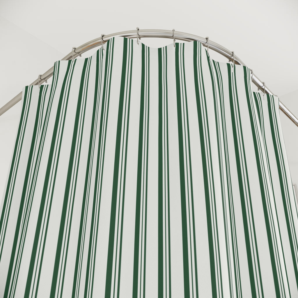 Green Stripe Shower Curtain – Sage Farmhouse