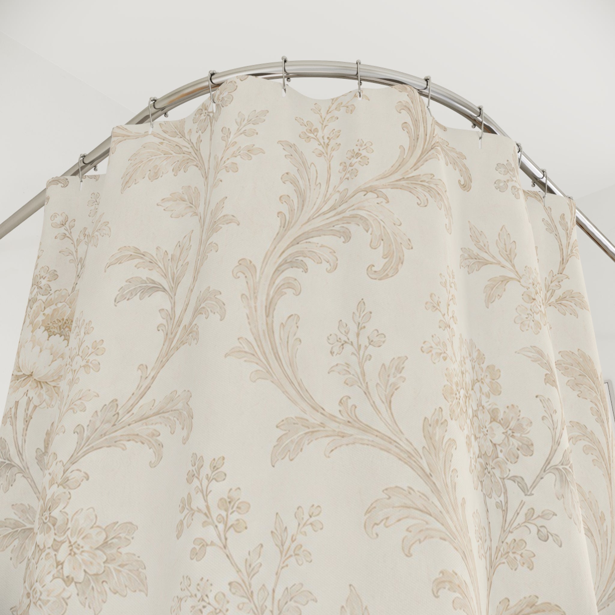 Beige Vintage Botanical Shower Curtain