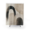 Black Beige Modern Arch Shower Curtain