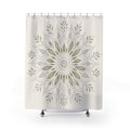 Sage Cream Floral Medallion Shower Curtain