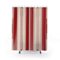 Red White Art Deco Stripe Shower Curtain