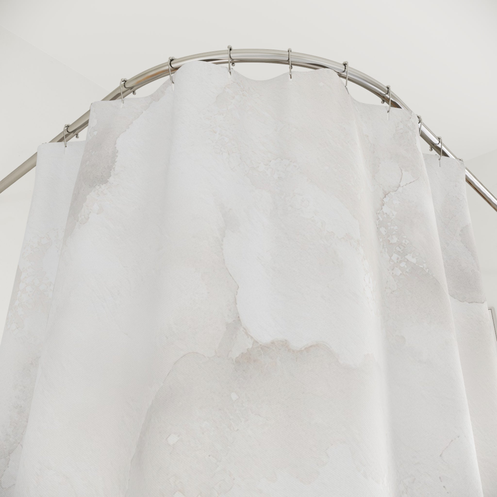 White Watercolor Cloud Shower Curtain