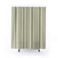 Muted Sage Green White Stripe Shower Curtain