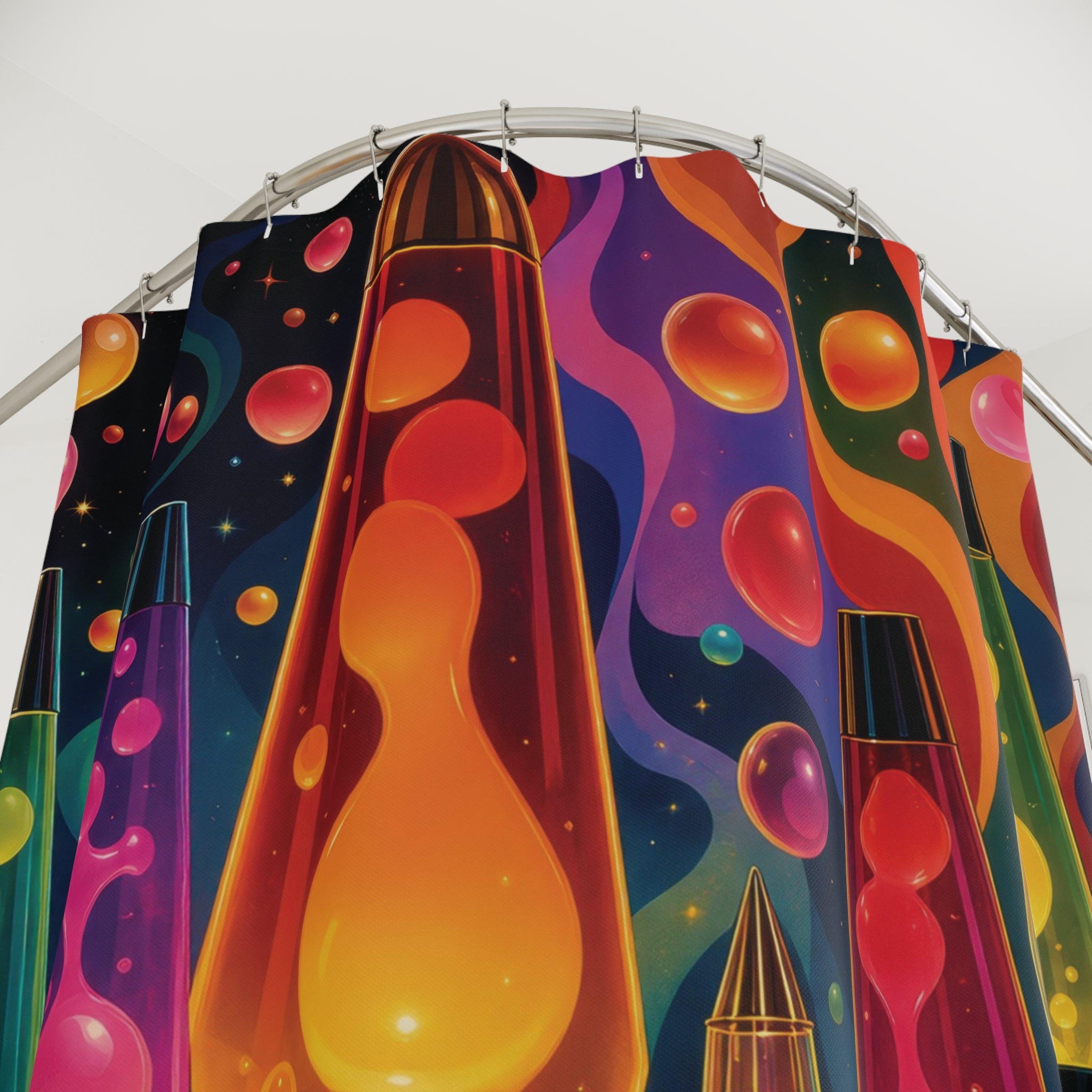 Lava Lamp Shower Curtain: Retro Colorful 70s