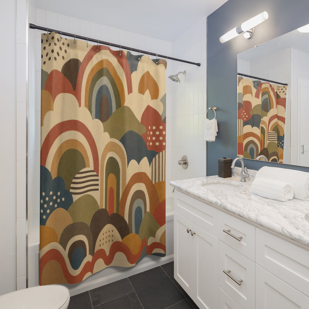 70s Arch Abstract Shower Curtain