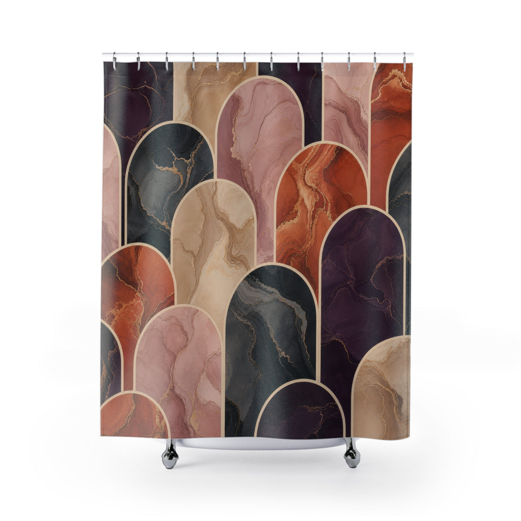 Marbled Scallop Arch Shower Curtain