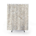 Off White Beige Peony Flower Shower Curtain
