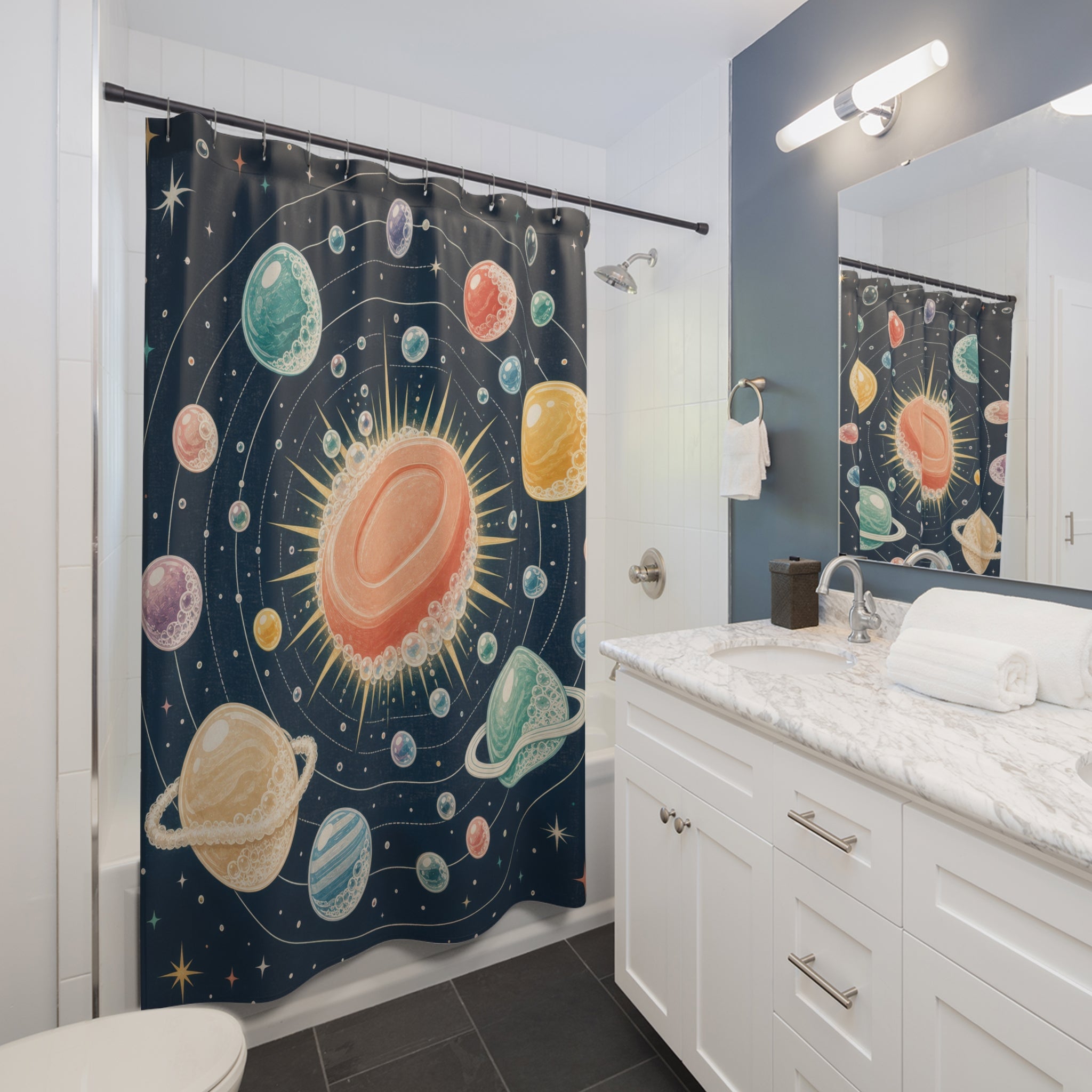 Planet Orbit Shower Curtain