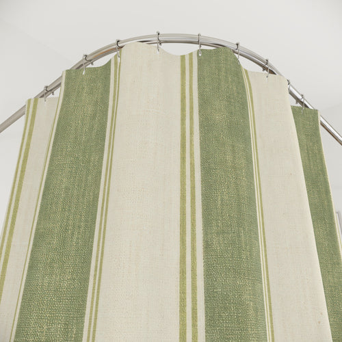 Antique Green Stripe Shower Curtain