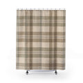 Mushroom Sage Plaid Shower Curtain