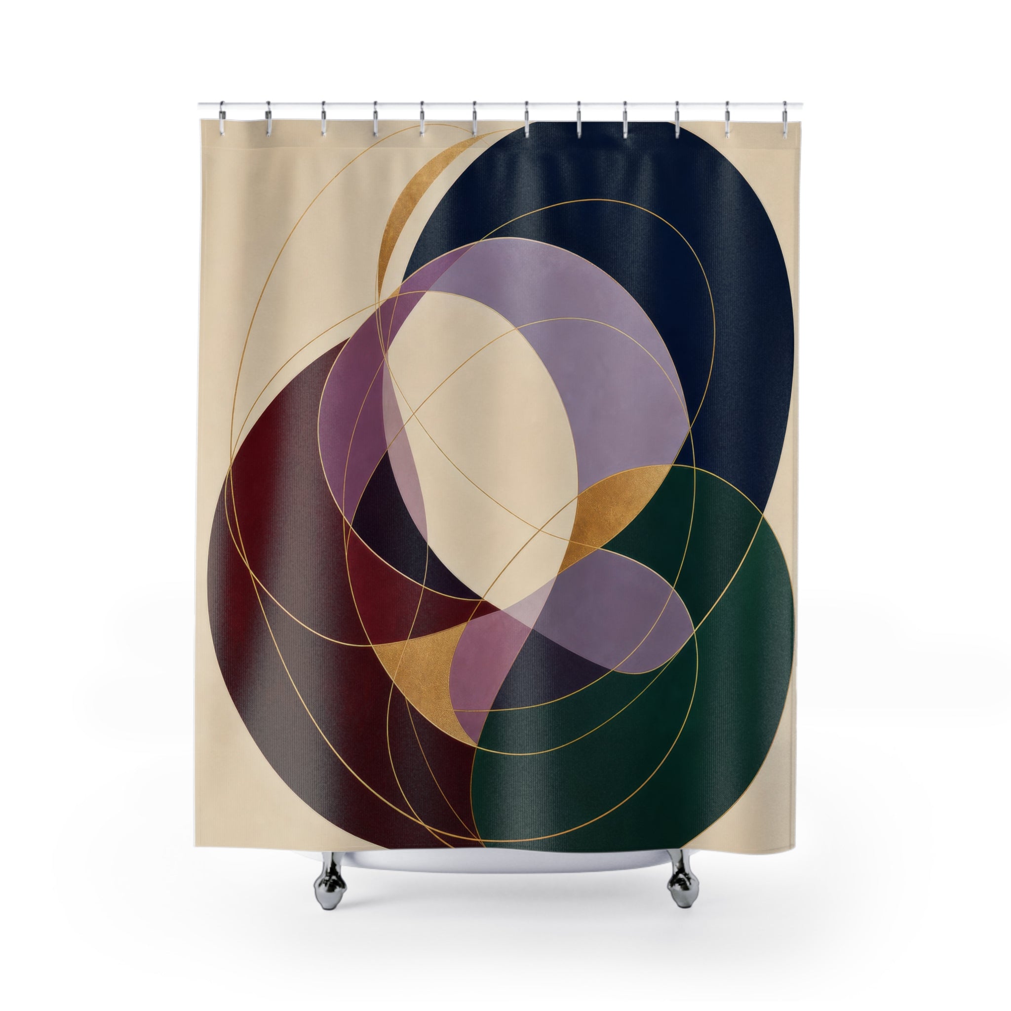 Contemporary Jewel Abstract Shower Curtain