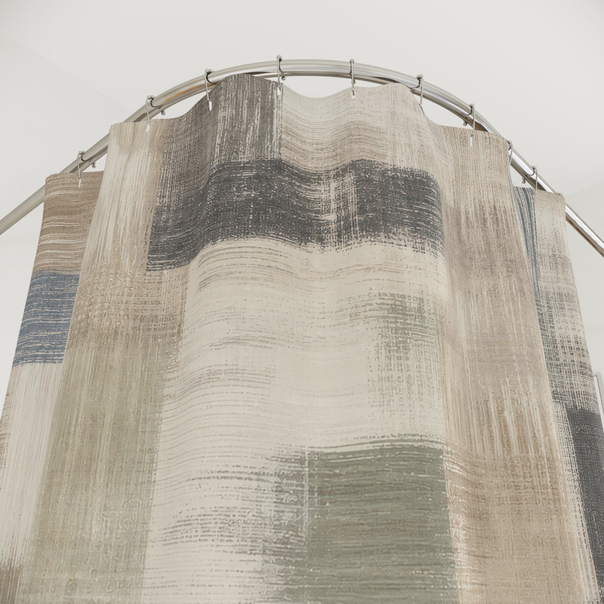 Dusty Blue Gray Patchwork Block Shower Curtain