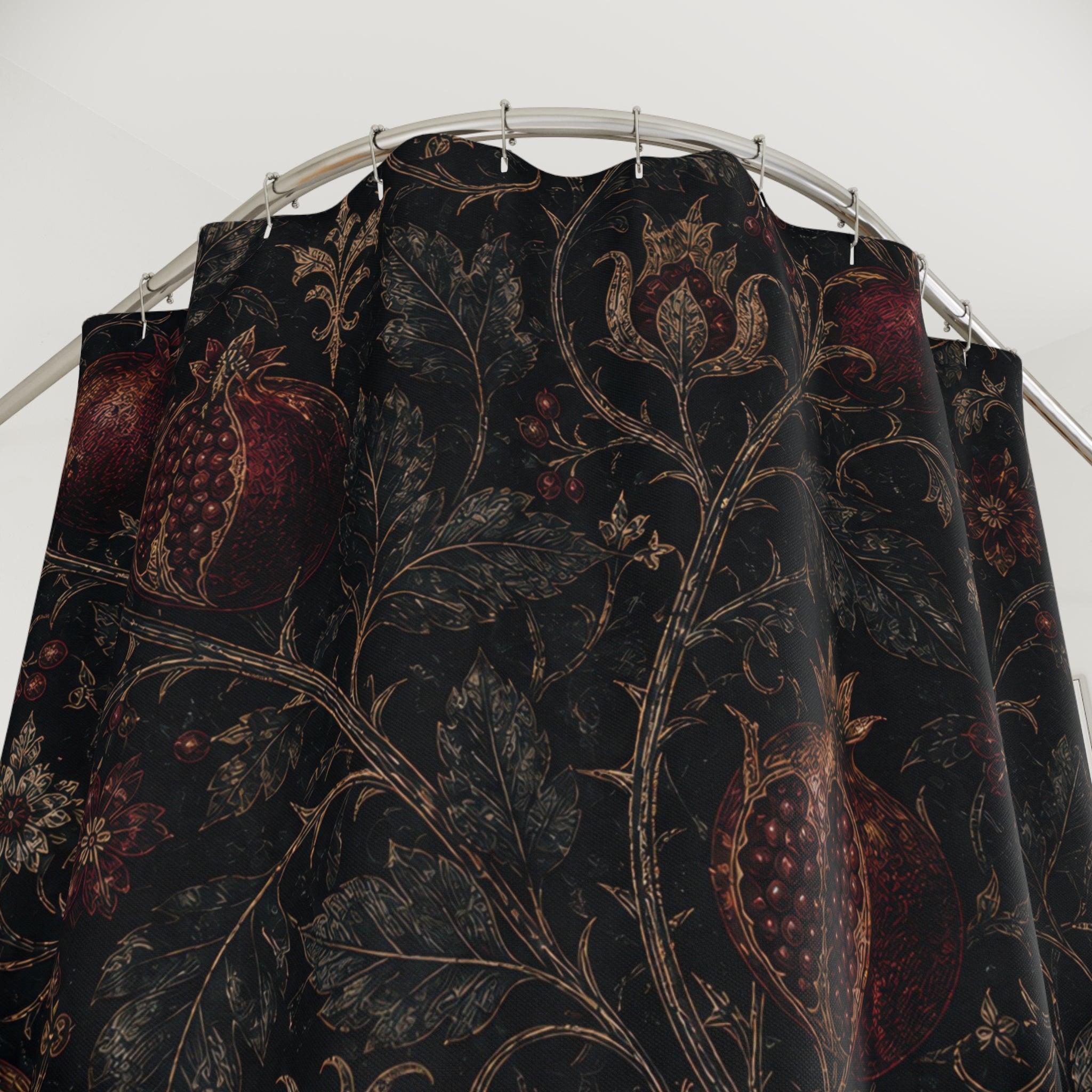 Dark Pomegranate Vine Shower Curtain