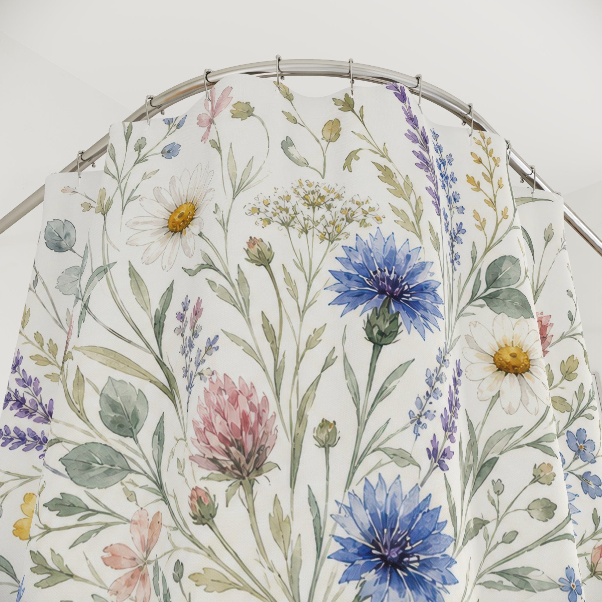 Round Botanical Bouquet Shower Curtain