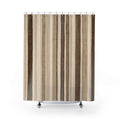 Brown Beige Vertical Stripe Shower Curtain