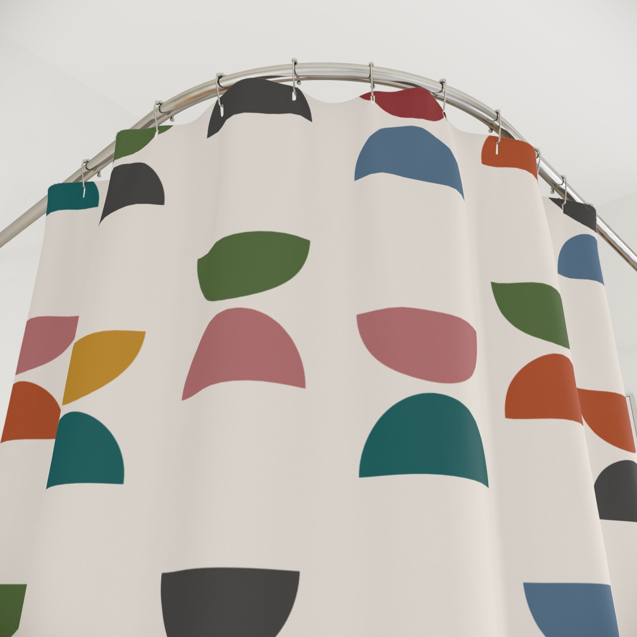 Mid Century Half Moon Shower Curtain — Retro Color