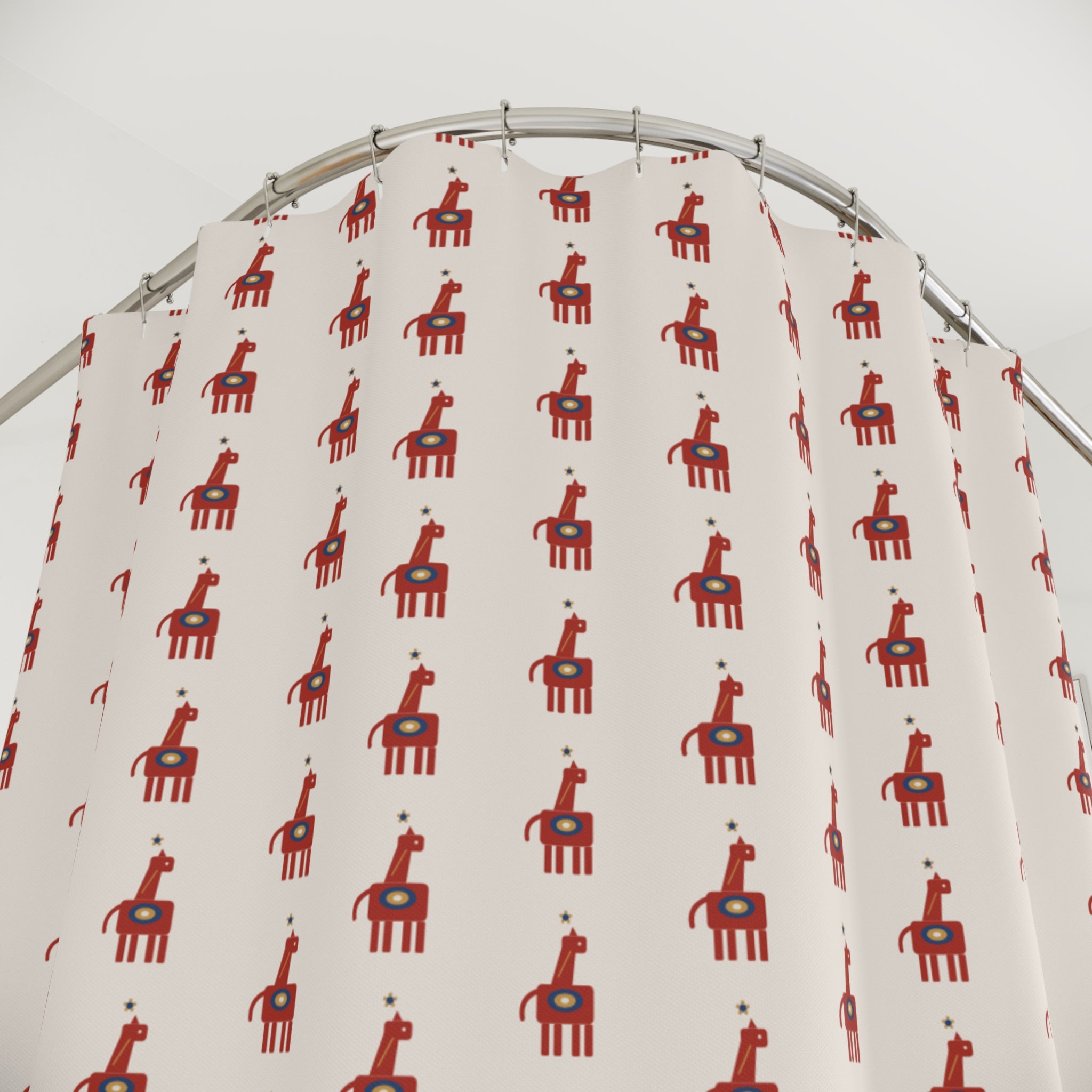 Dala Horse Shower Curtain – Swedish Folk Art