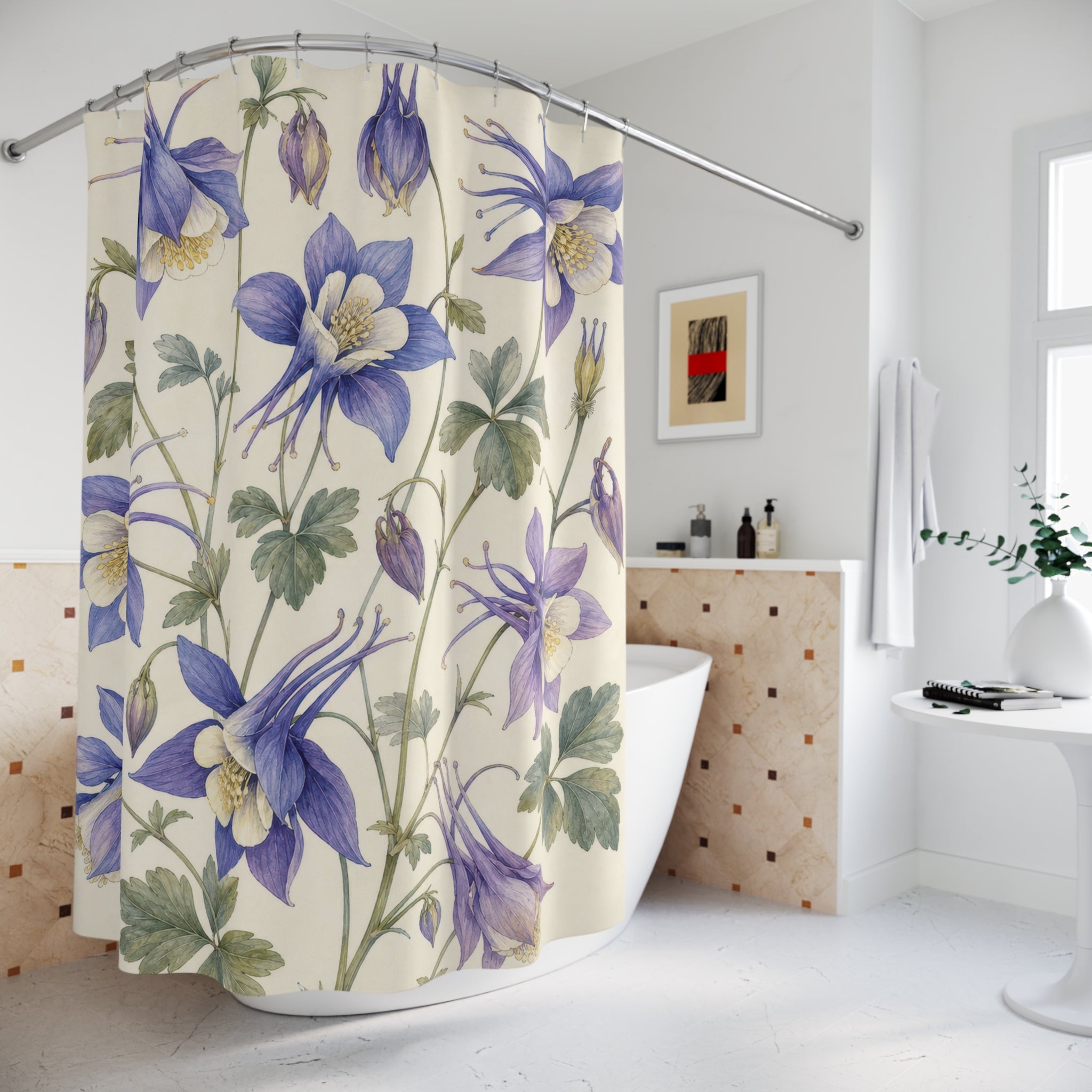 Fresh Botanical Wildflower Floral Shower Curtain