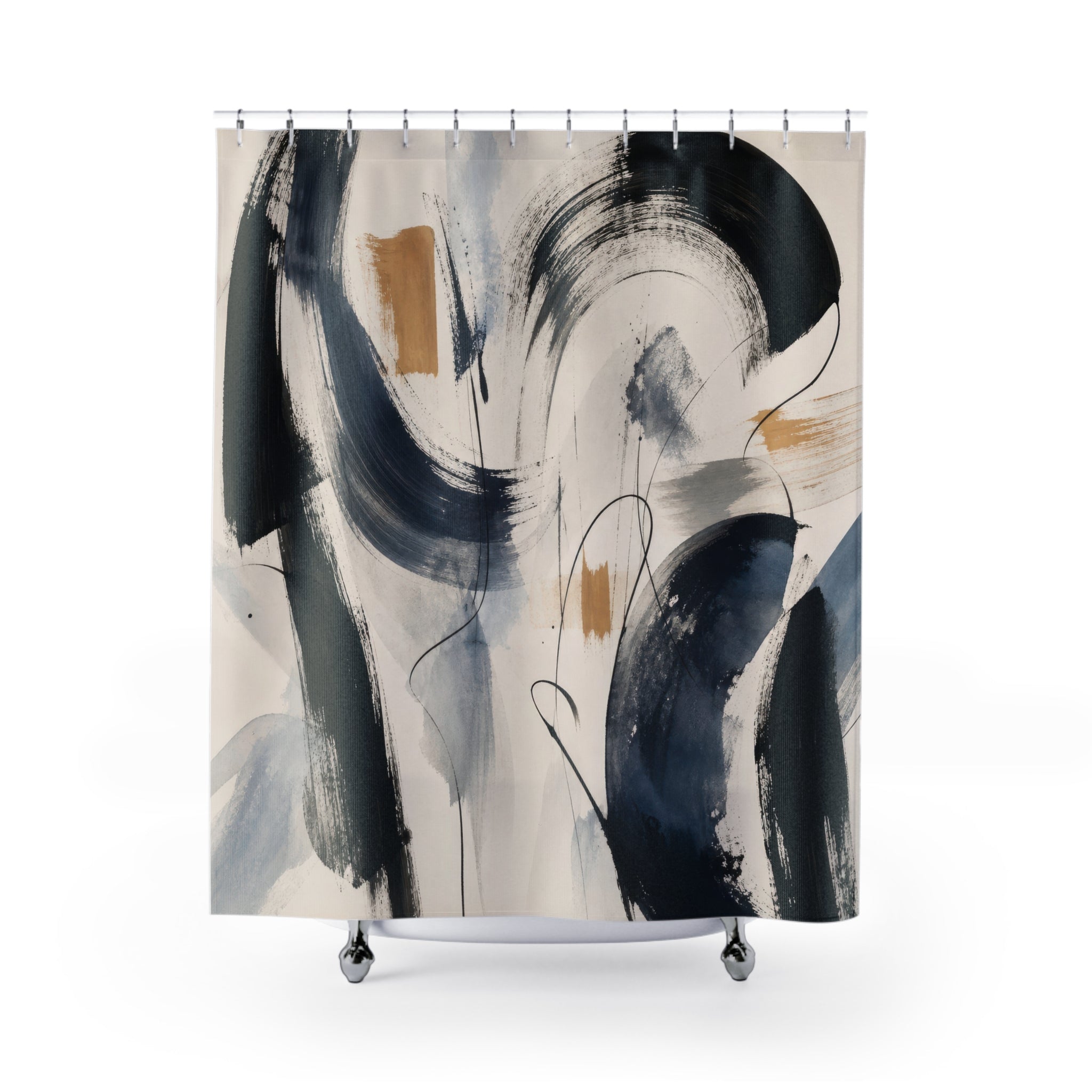 Modern Brush Stroke Shower Curtain