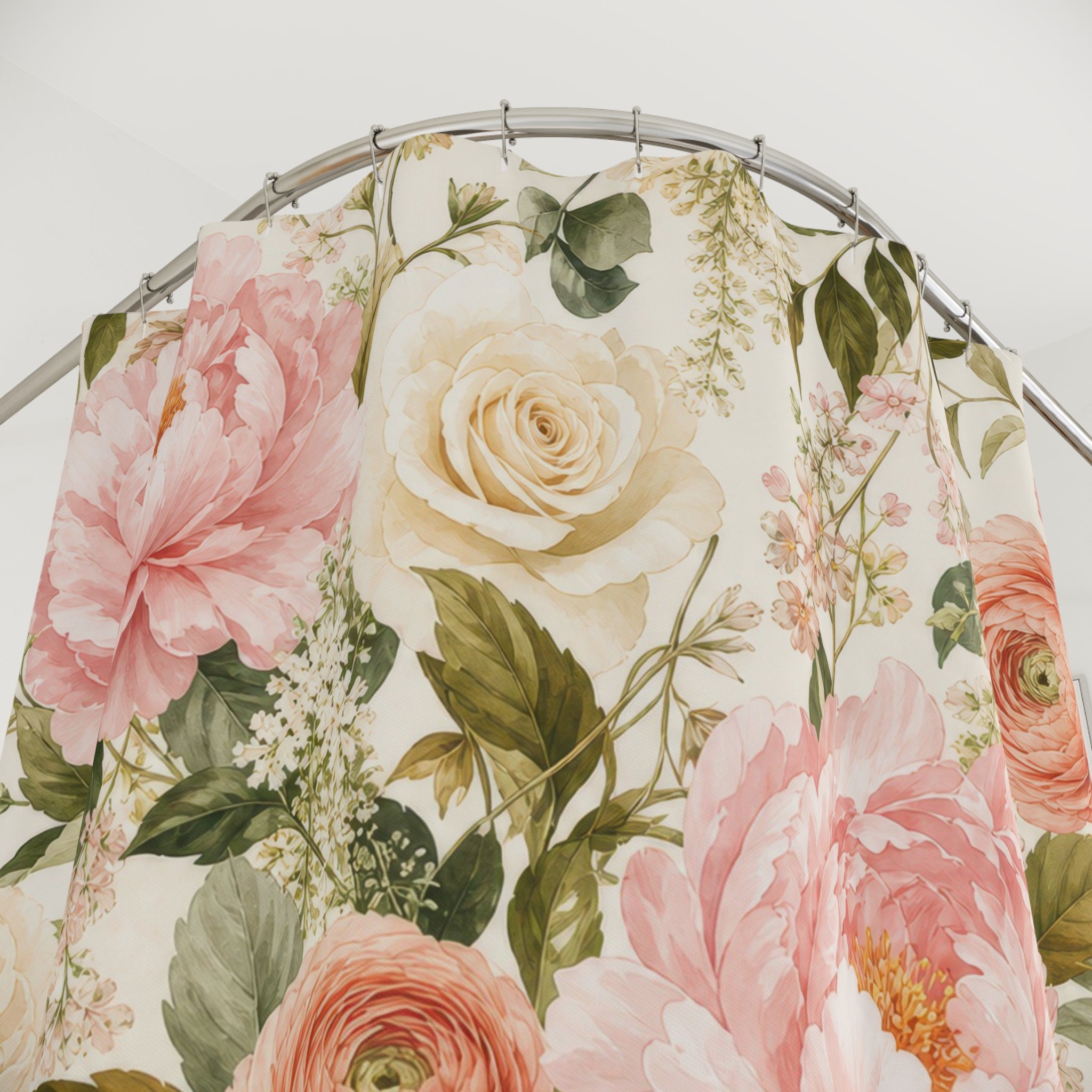 Pink Blush Rose Shower Curtain