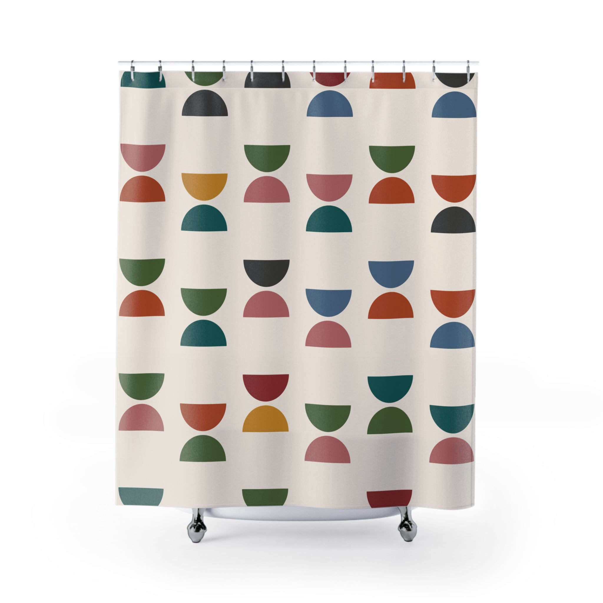 Mid Century Half Moon Shower Curtain — Retro Color