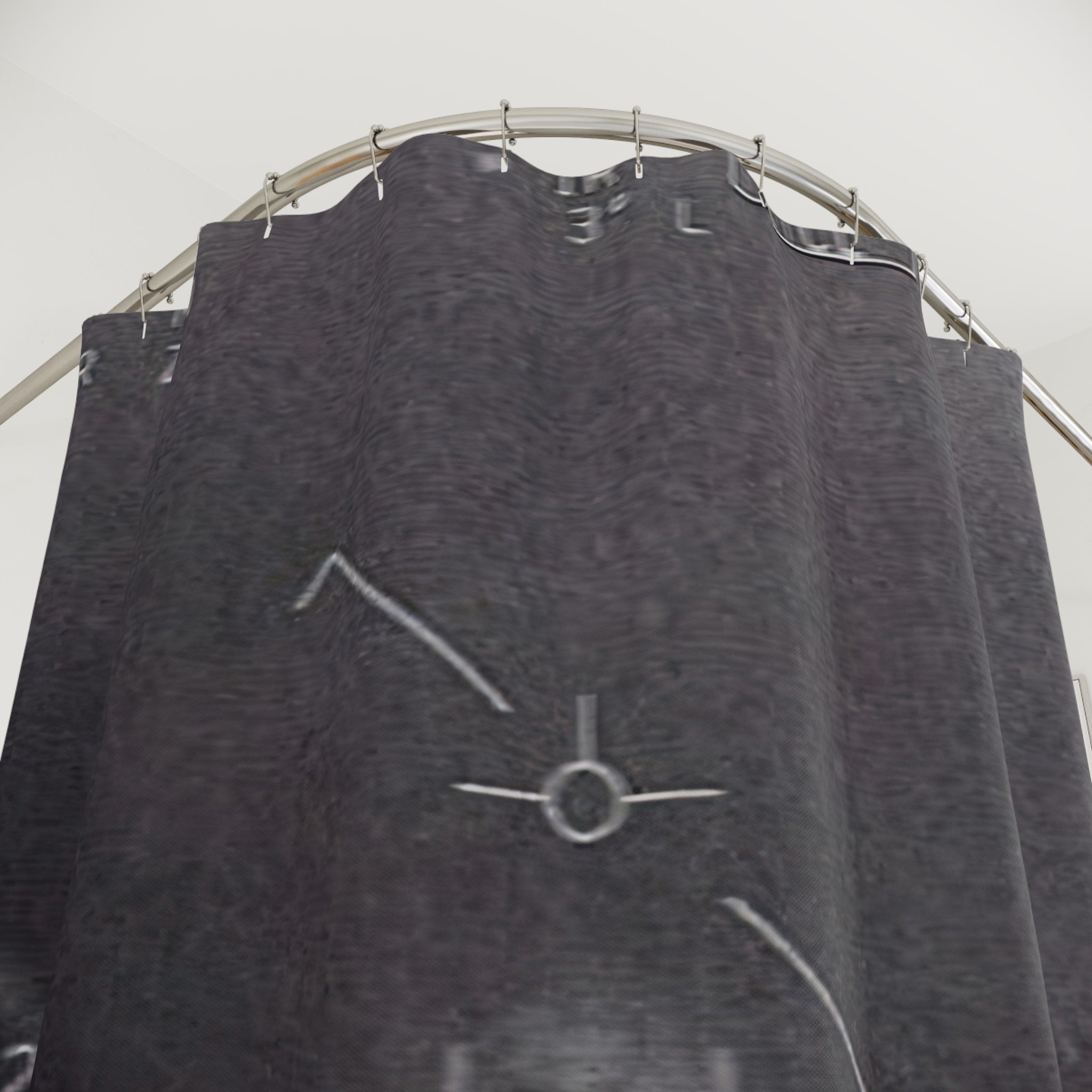 Navy Gimbal UFO Shower Curtain: Black White Thermal Video