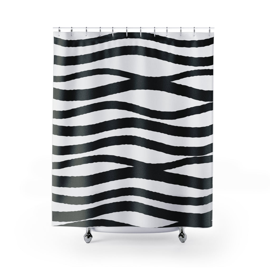 Zebra Print Shower Curtain: Black White Safari