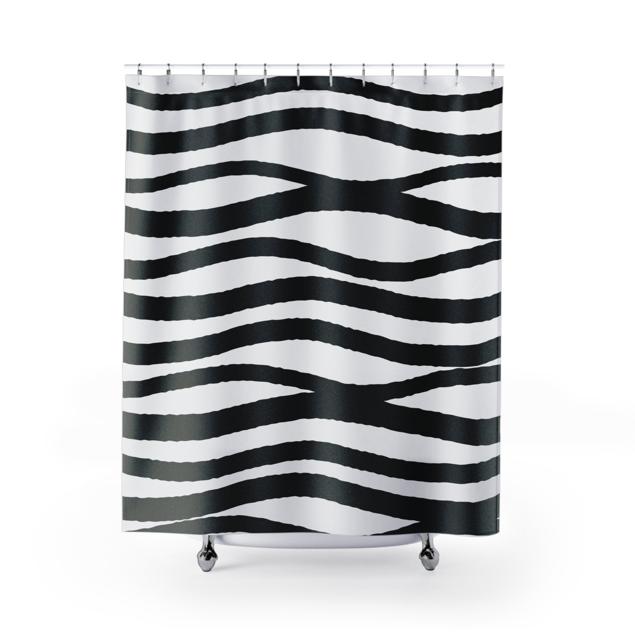 Zebra Print Shower Curtain: Black White Safari