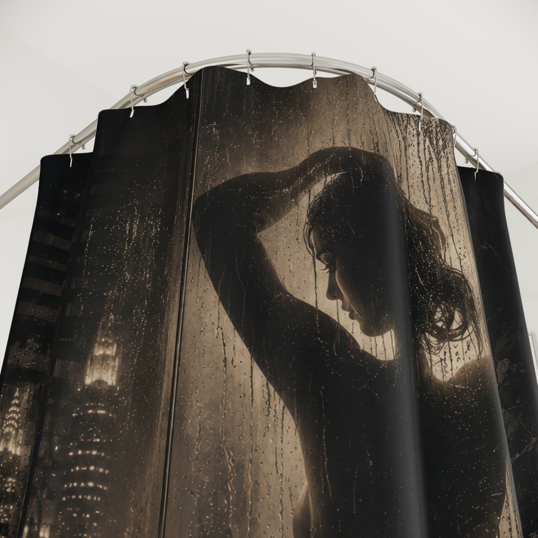 Noir Shower Curtain: Black Silhouette Shower