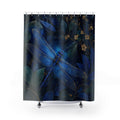 Sapphire Dragonfly Dark Blue Shower Curtain