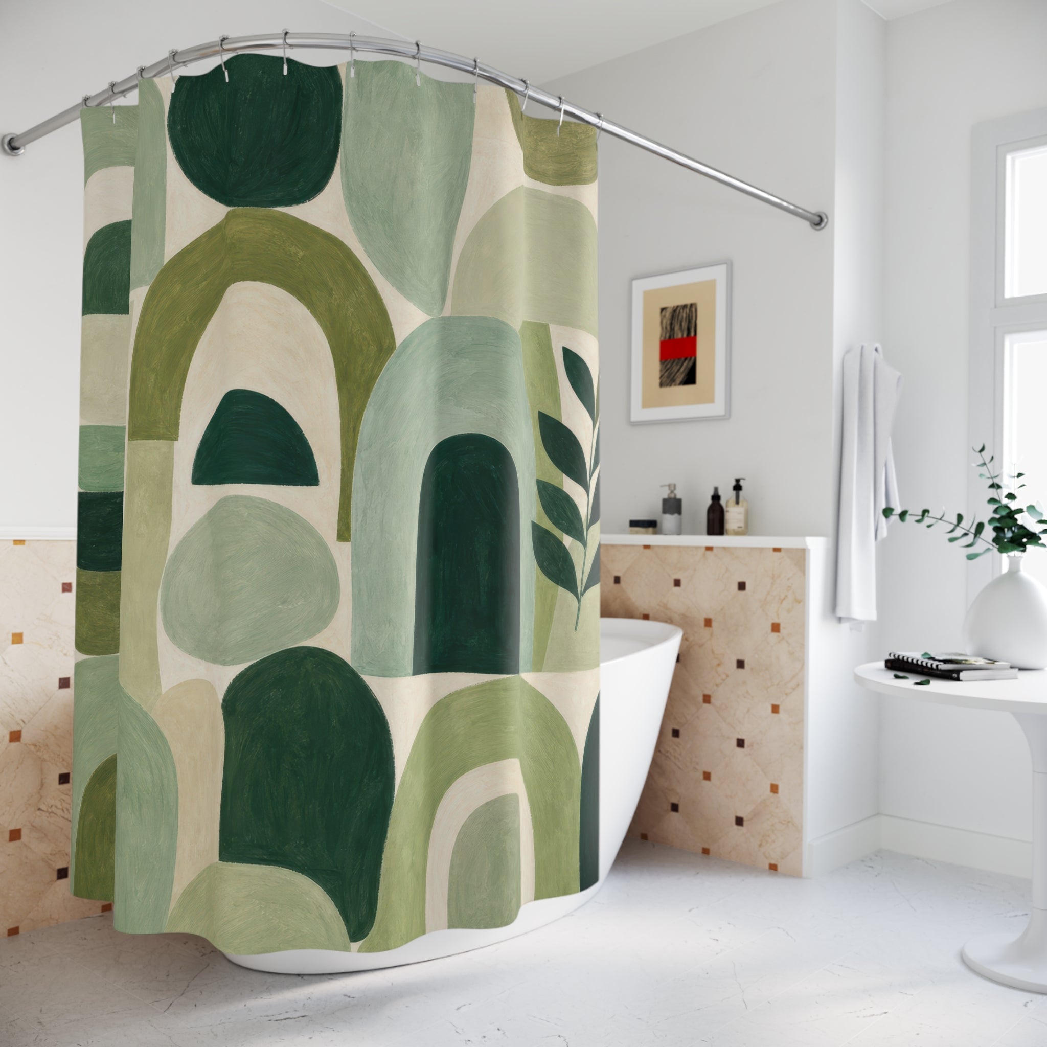 Sage Olive Arch Shower Curtain