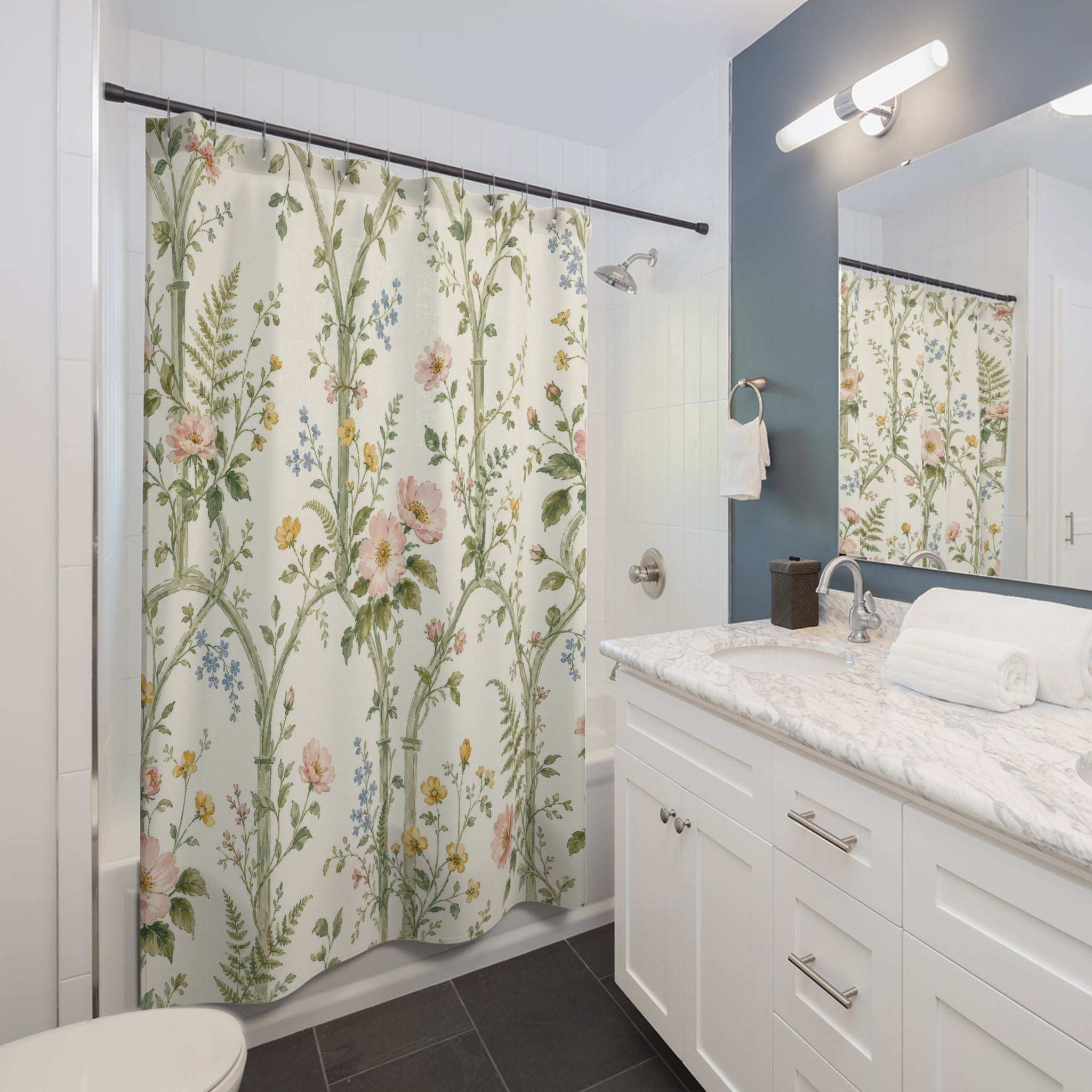 Floral Botanical Cottagecore Shower Curtain