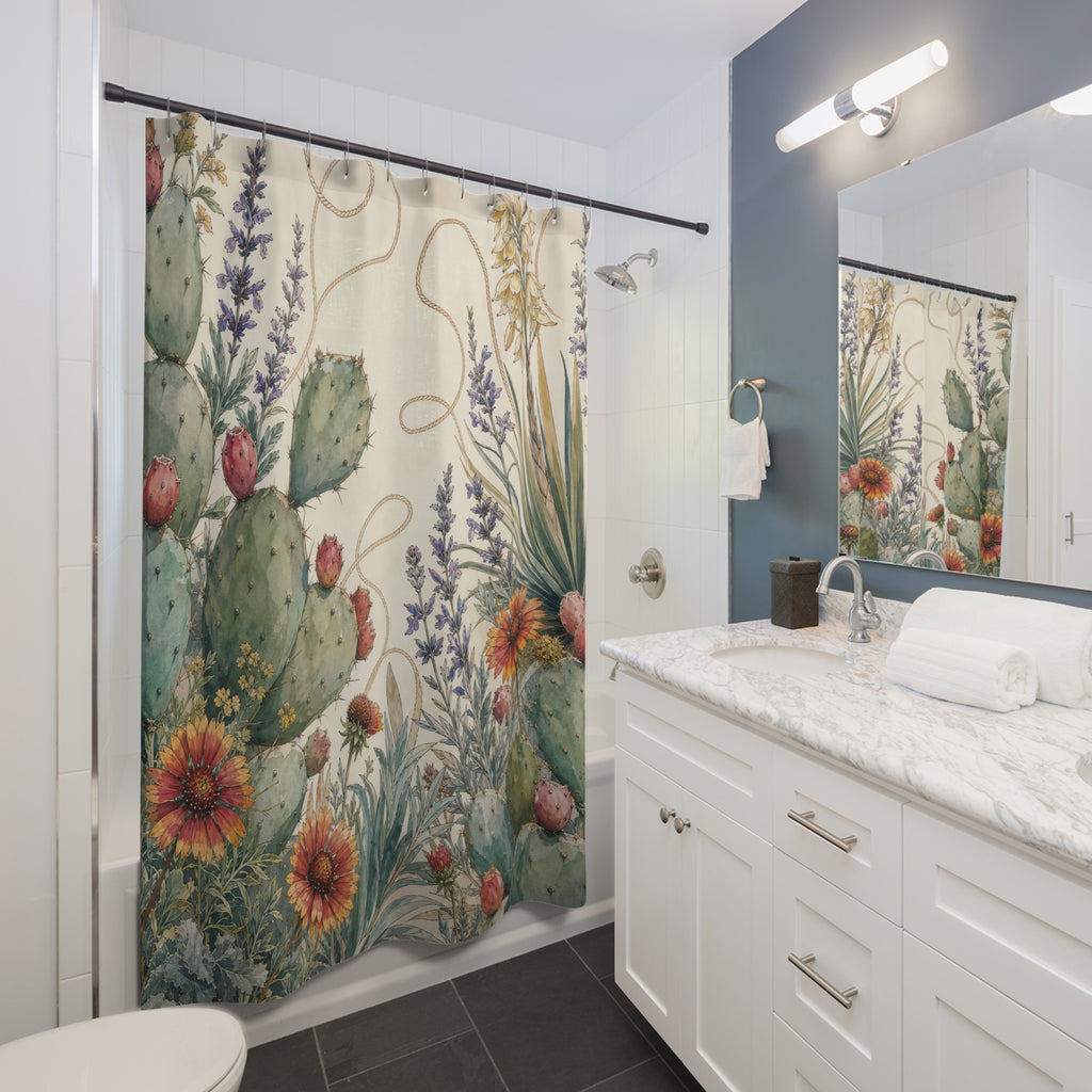 Sagebrush Ranch Botanical Western Shower Curtain
