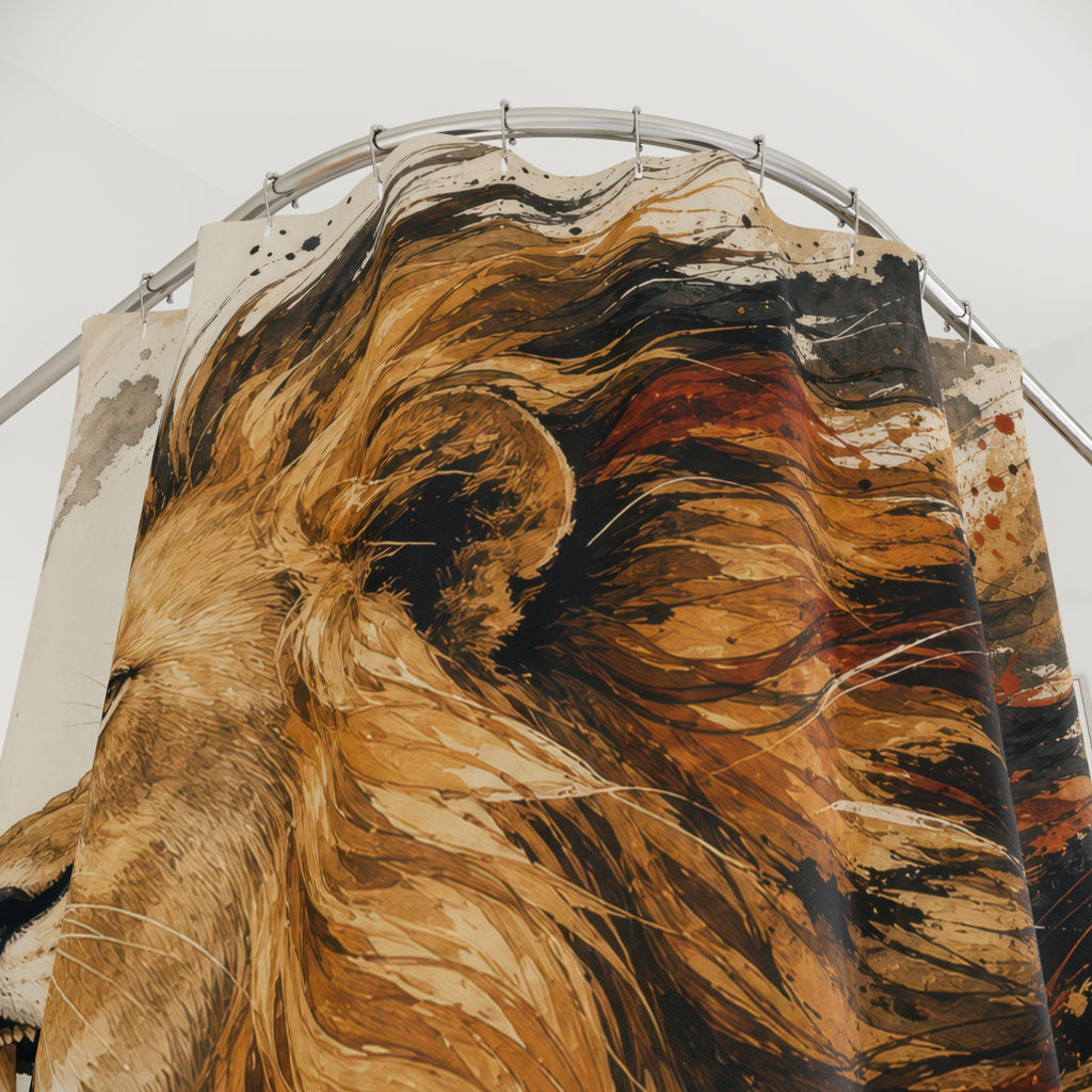 Roaring Animal Portrait Shower Curtain