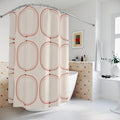 Coral and Beige Moroccan Ogee Shower Curtain