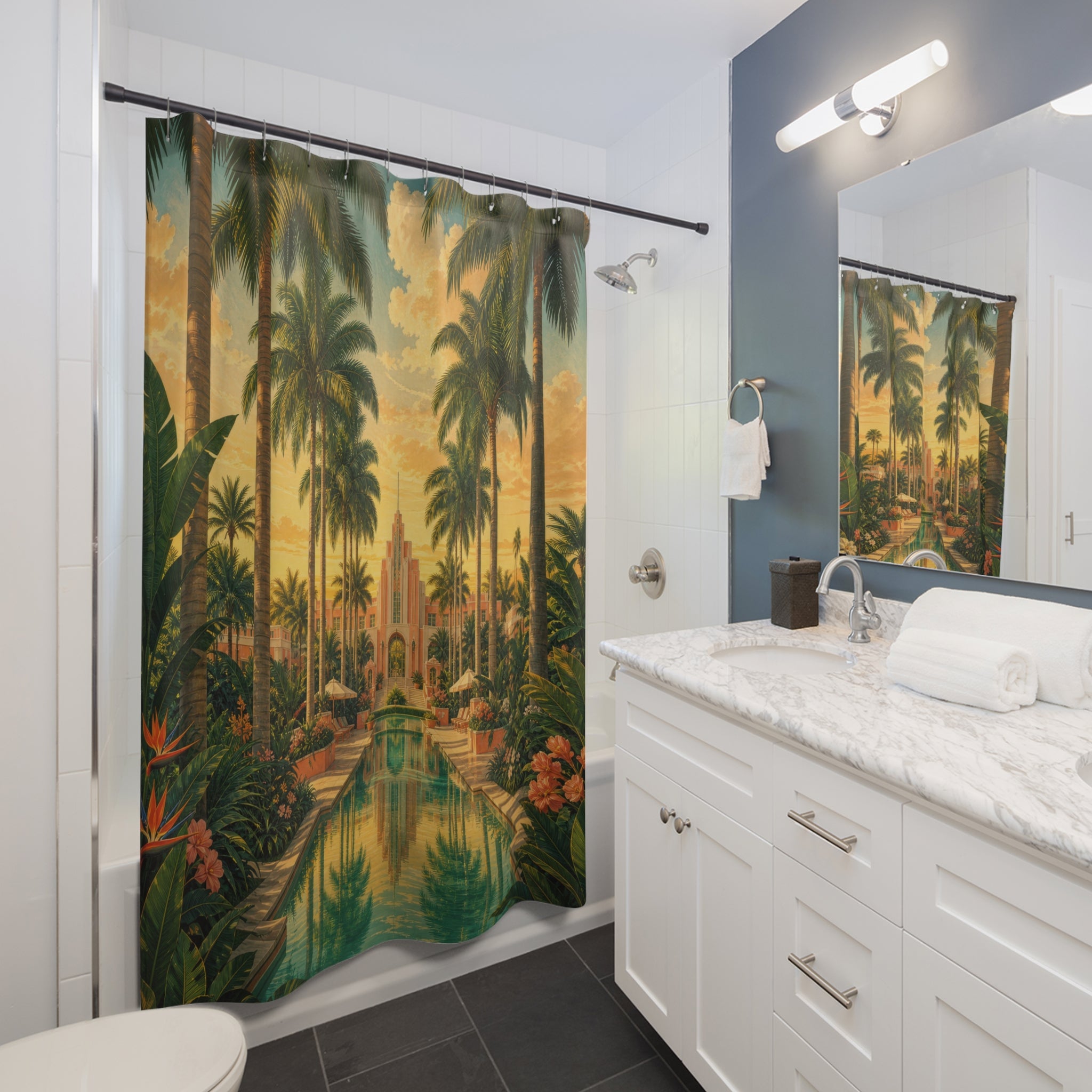 Tropical Palm Resort Garden Shower Curtain