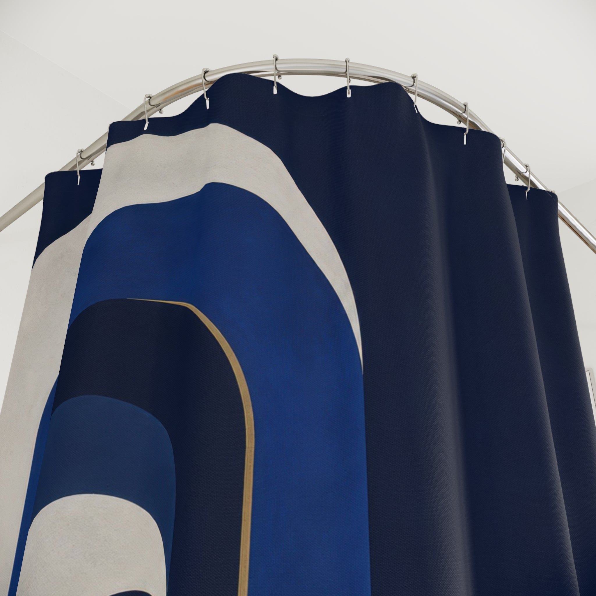 Modernist Arches Navy Shower Curtain