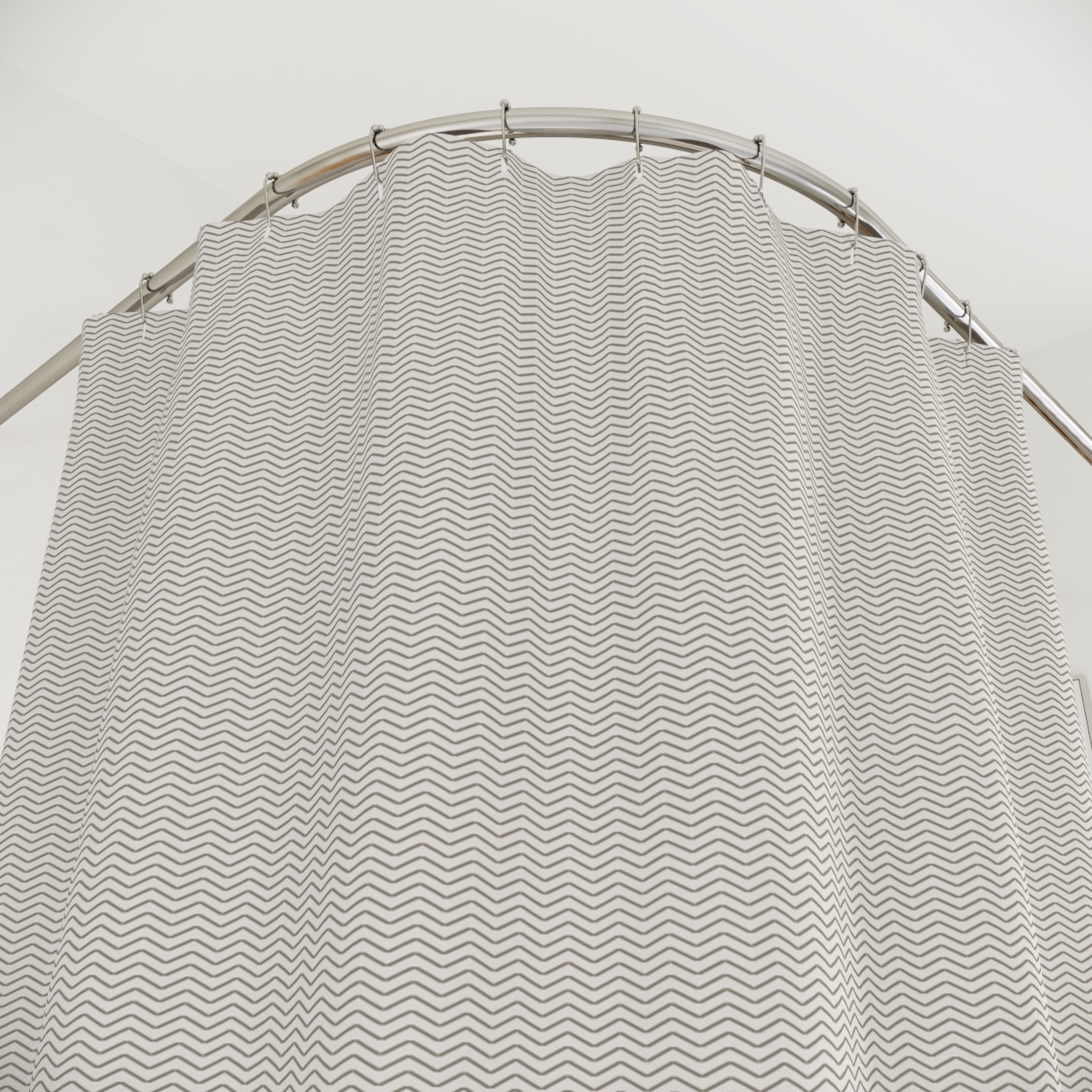 Farmhouse Herringbone Shower Curtain – Warm Grey