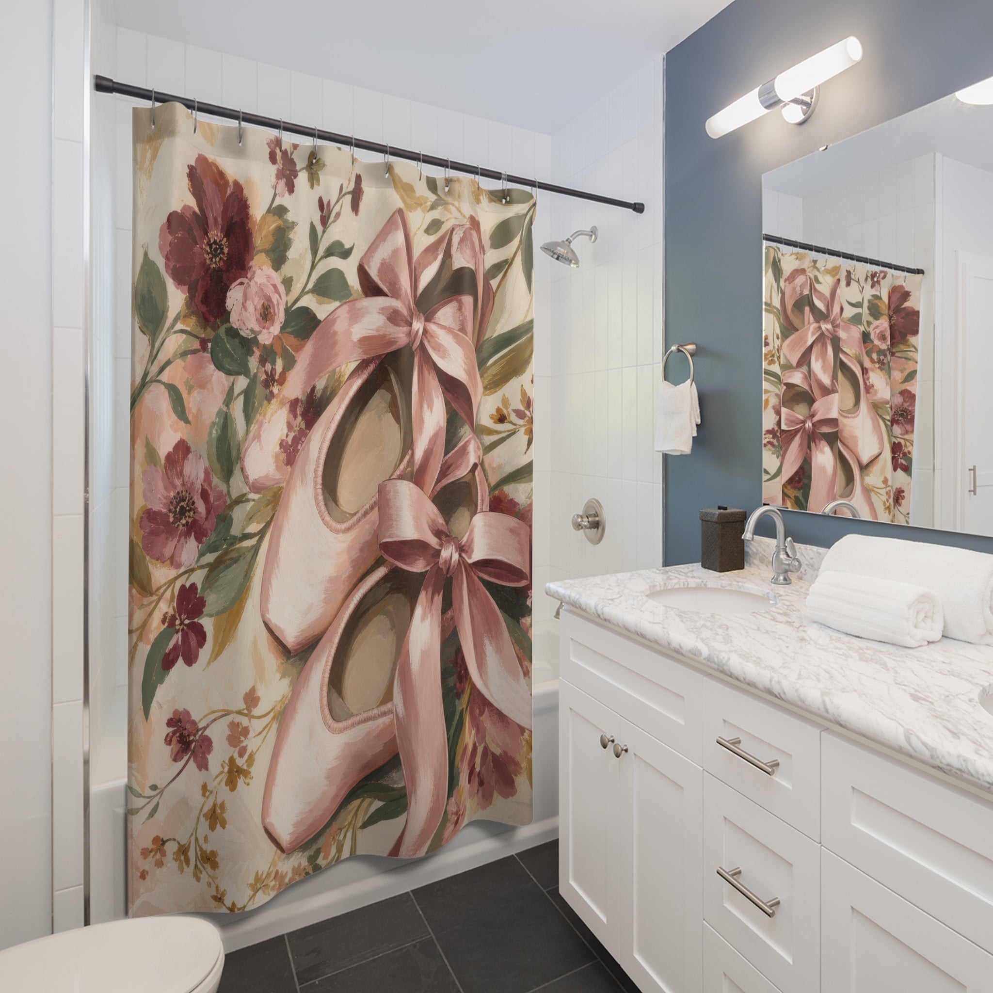 Ballet Slipper Bows Shower Curtain