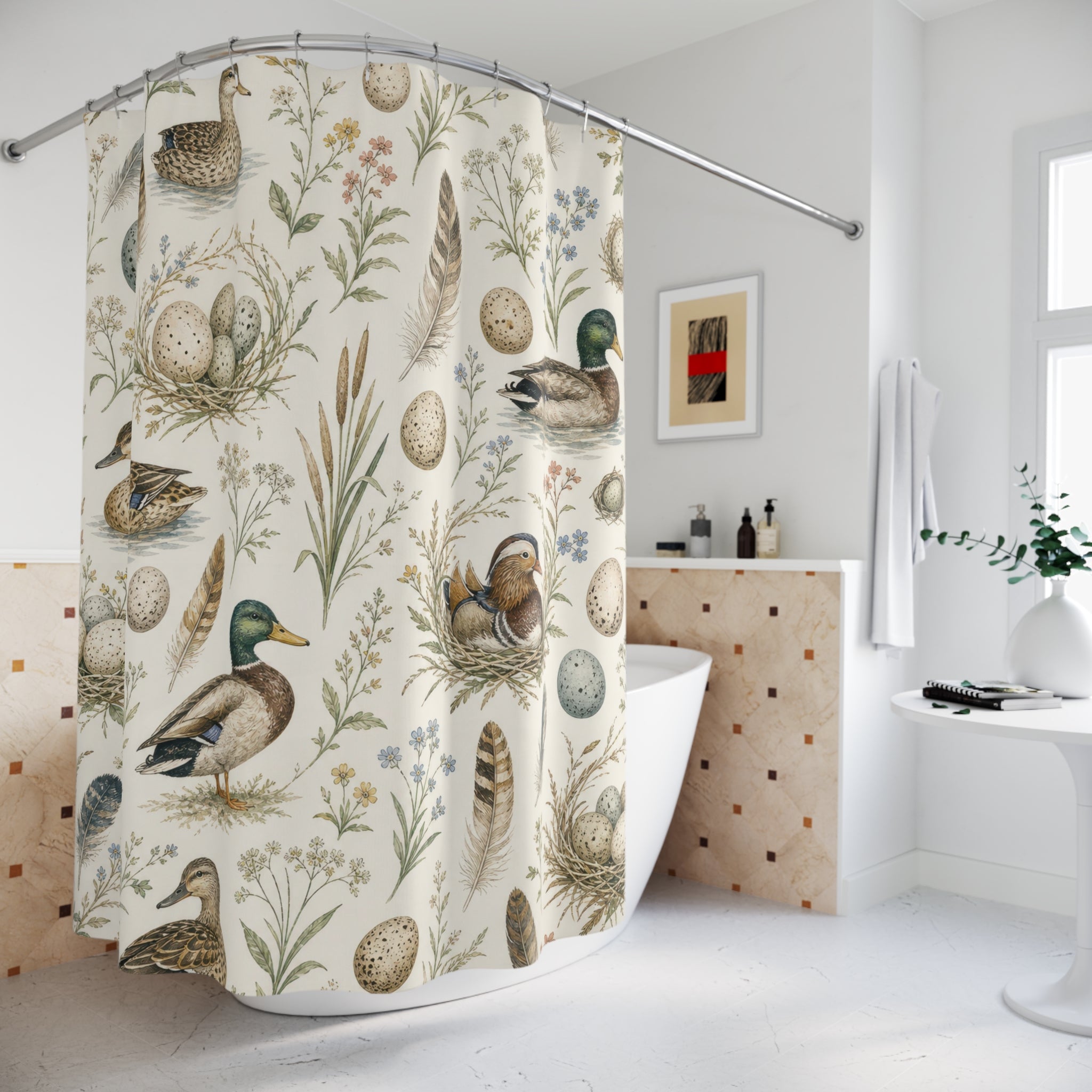 Mallard Nest Botanical Shower Curtain