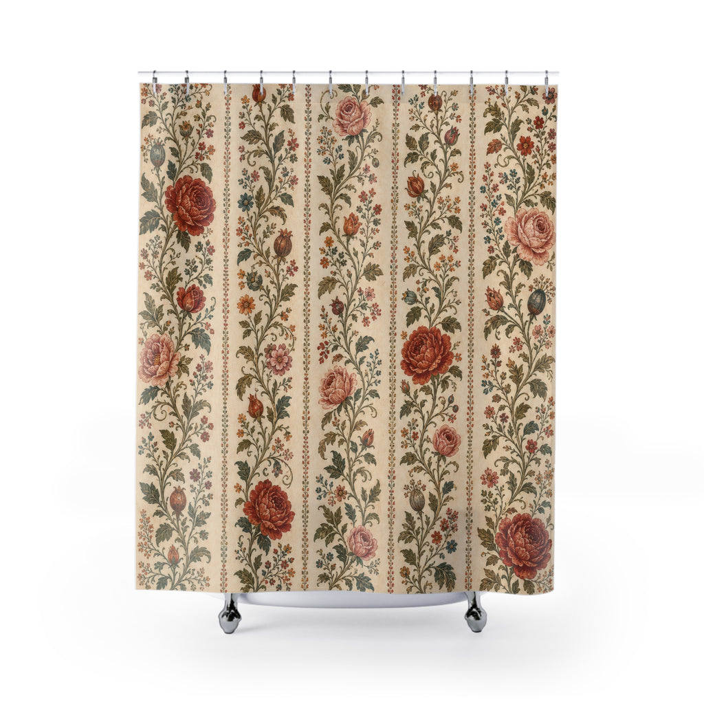 Floral Stripe Shower Curtain