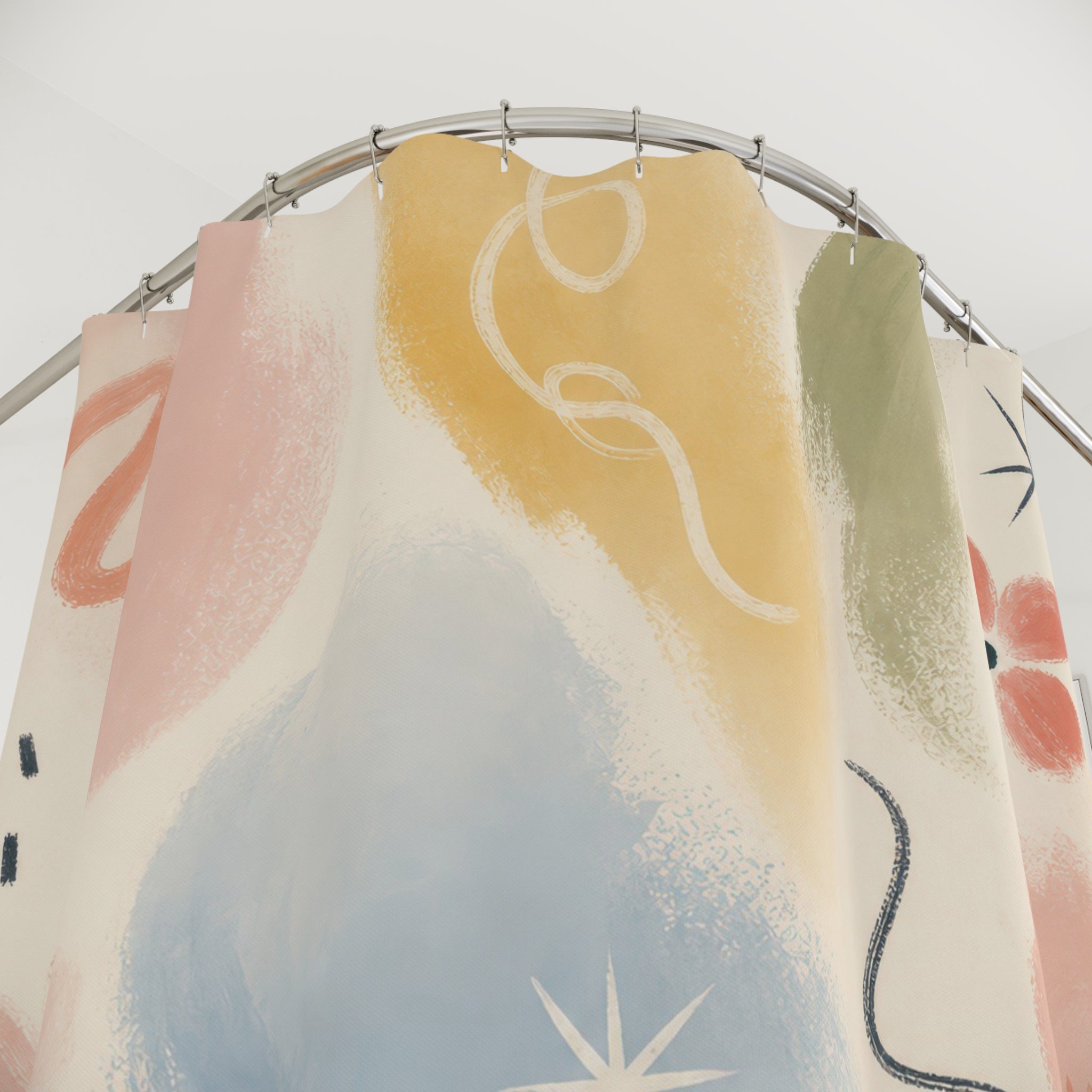 Retro Pastel Abstract Shower Curtain