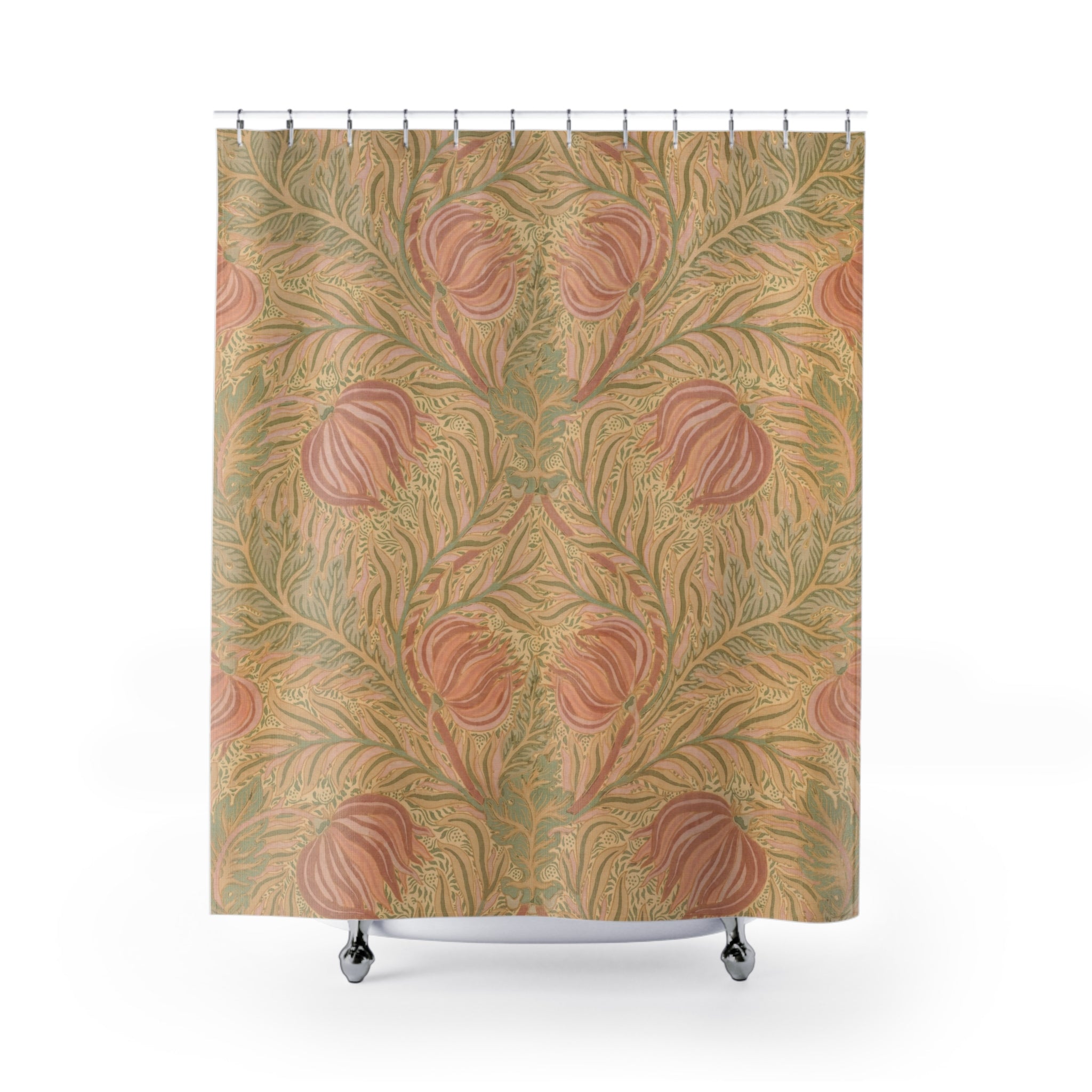 Mackmurdo Flower & Leaf Shower Curtain – Cream Art Nouveau