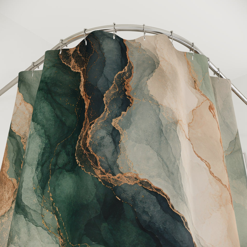 Emerald Abstract Shower Curtain