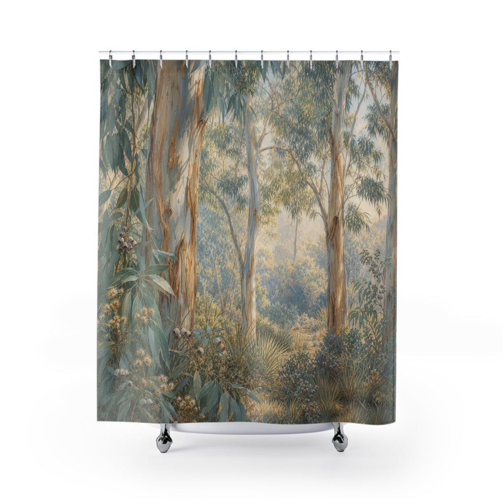 Eucalyptus Grove Silver Leaves Shower Curtain