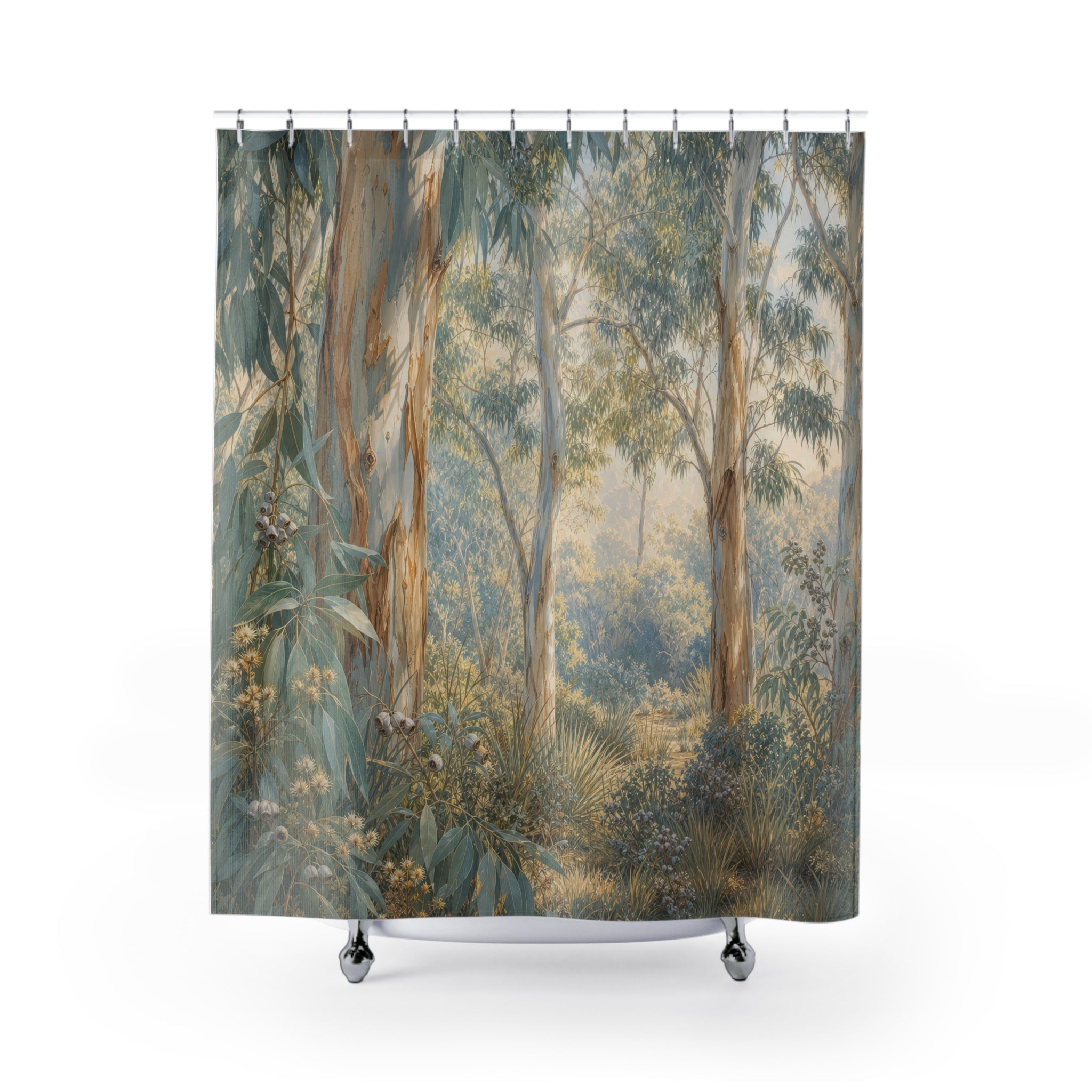 Eucalyptus Grove Silver Leaves Shower Curtain