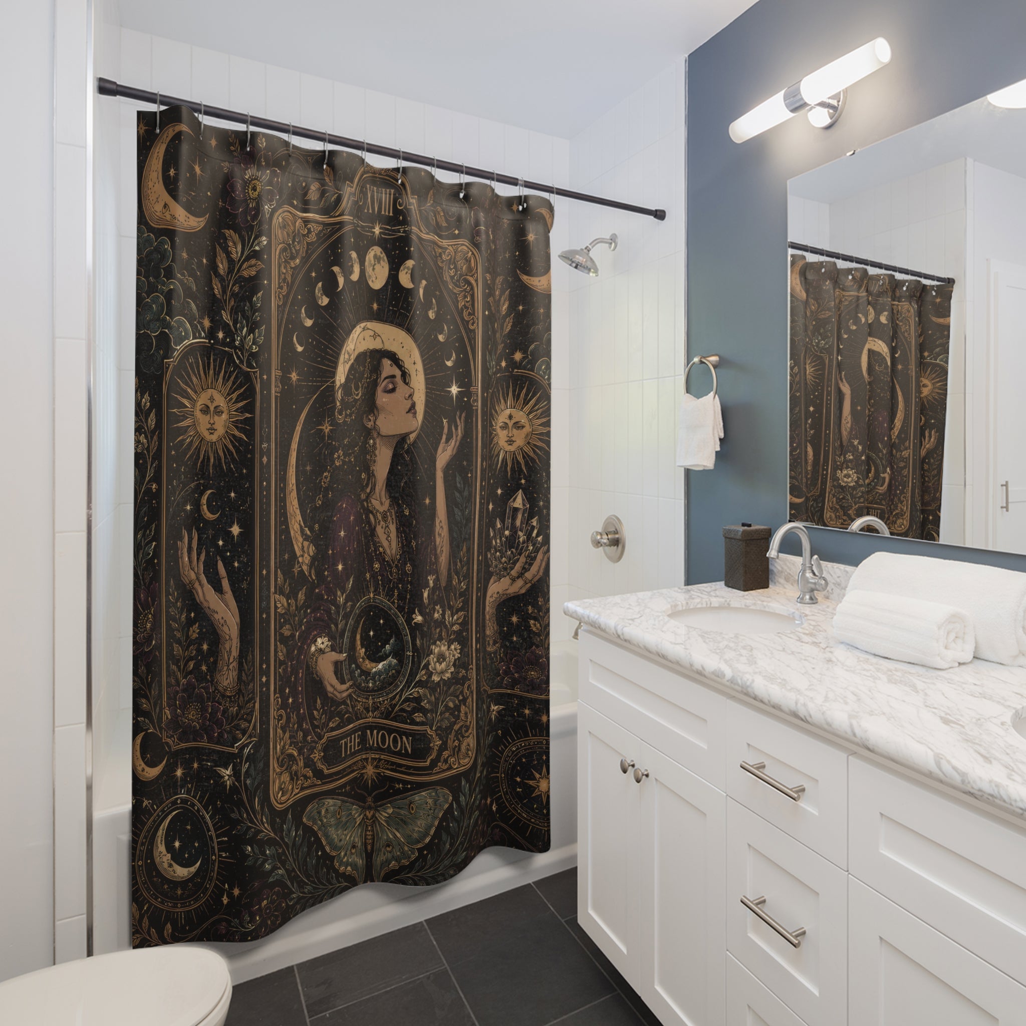 Tarot Shower Curtain: The Moon