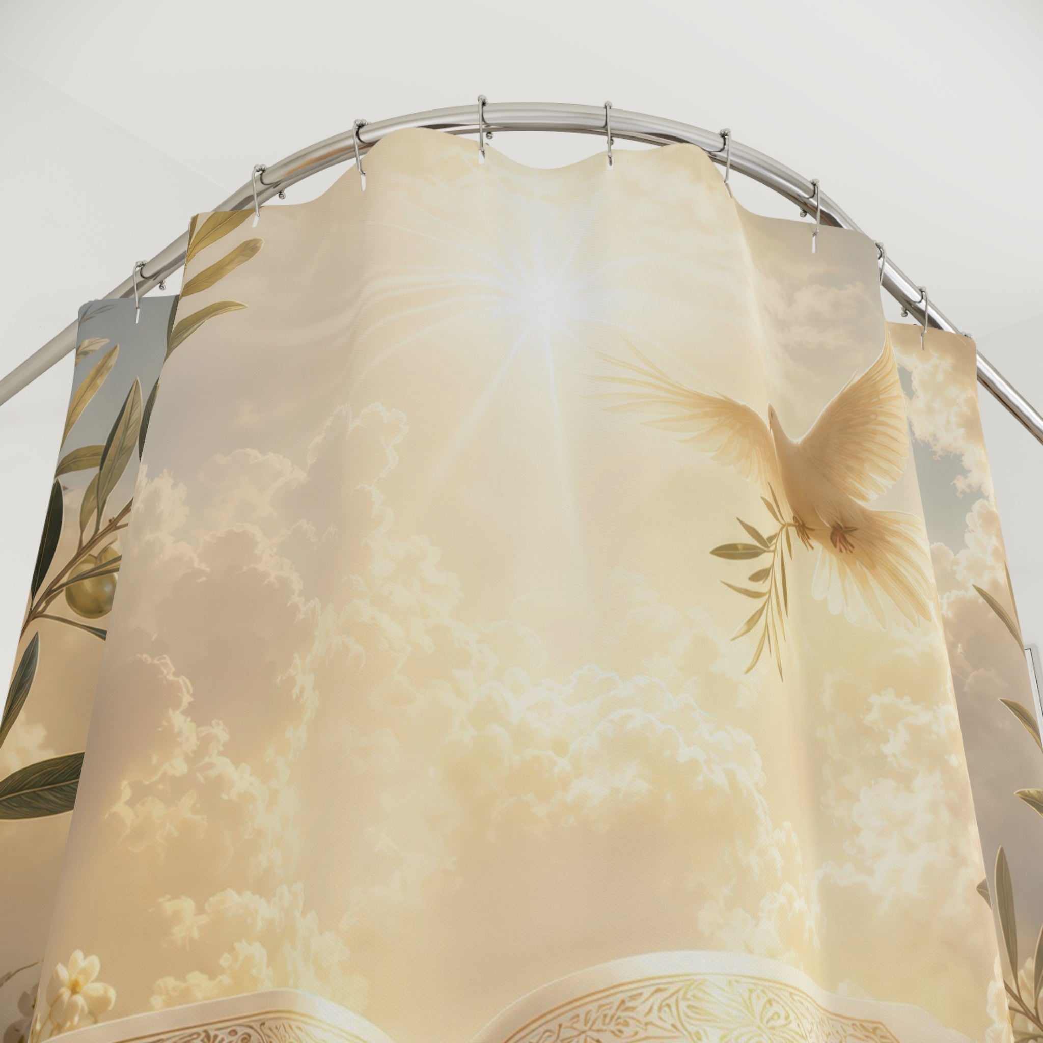 Scripture Shower Curtain: Open Bible Floral